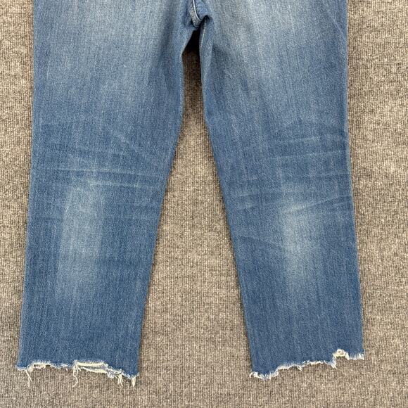 We The Free People Maggie Mid Rise Straight Jeans Womens 29 Button Fly Ankle - Picture 6 of 12